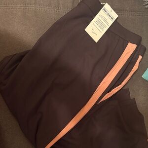 Black suiting pants with pink stripe BNWT